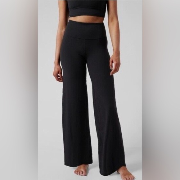 Athleta Black Wide-Leg Pants High-Waisted - Picture 7 of 12